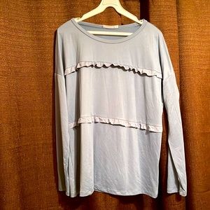 Women’s ruffle front blouse